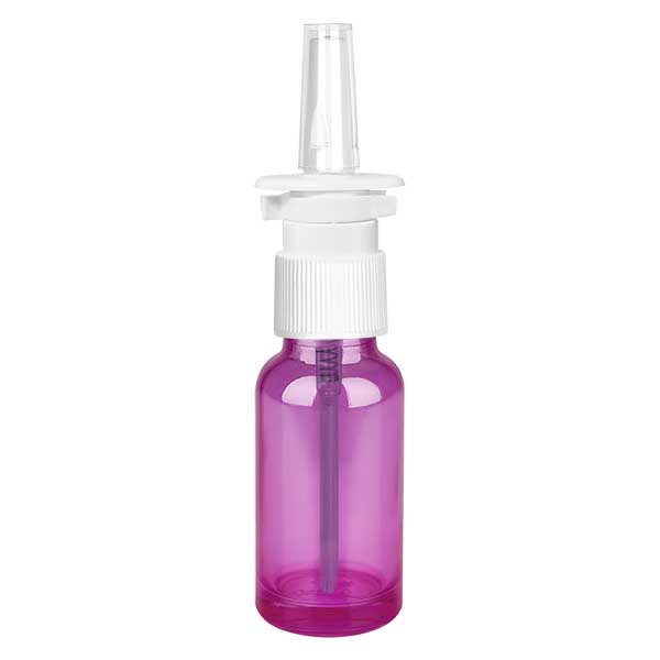 Flacone spray nasale da 20 ml bianco/trasparente standard PurpleLine. UT18/20