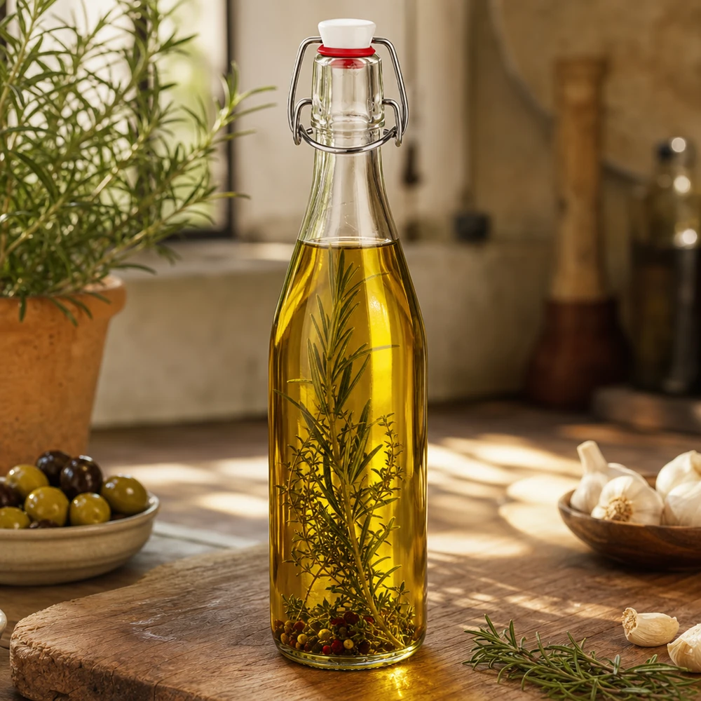 Bottiglia di vetro da 500 ml + tappo oscillante in porcellana UNITWIST