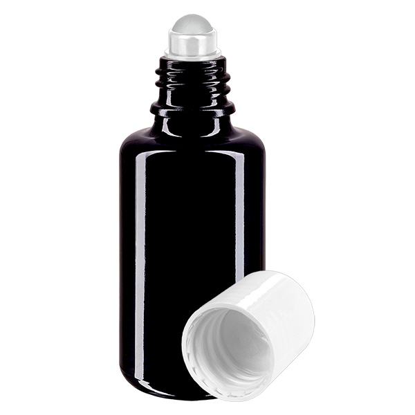 Flacone farmacia viol. 30ml tappo roll-on bianco Flacone farmacia viol. 30ml tappo roll-on bianco