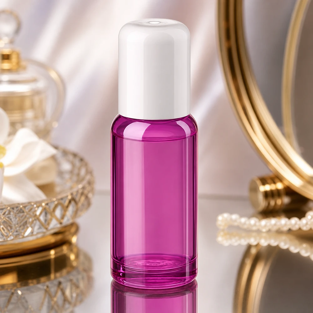 Flacone roll-on da 20 ml standard bianco PurpleLine UT18/20 Flacone roll-on cosmetico professionale da 20 ml con tappo bianco per sieri ed essenze
