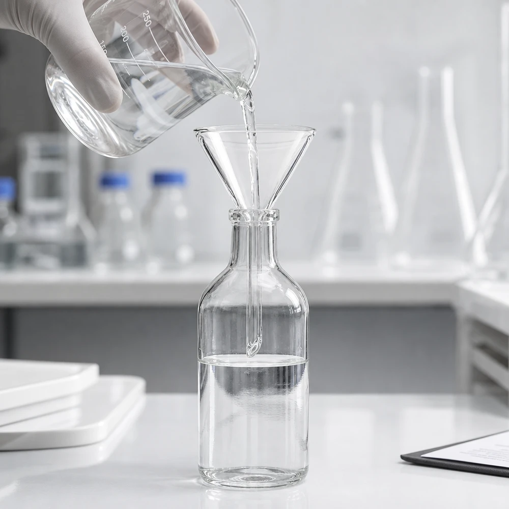 Imbuto Ø 35mm borosilicato angolo 60 stile corto Imbuto Ø 35mm borosilicato angolo 60 stile corto