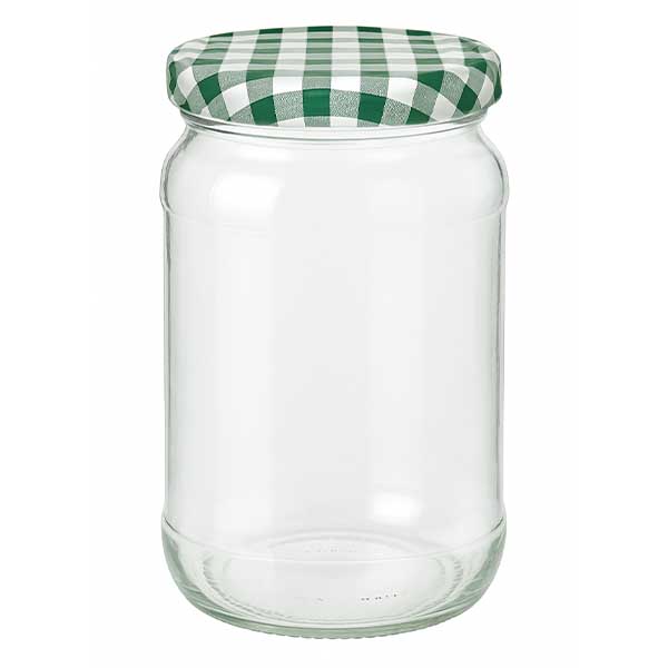 Barattolo rotondo da 1062 ml + coperchio BasicSeal verde/bianco UN..