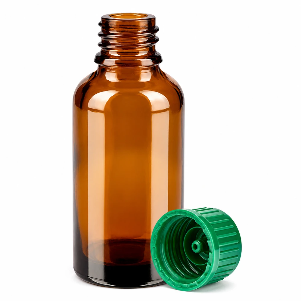 Bottiglia da 30ml 11mm SV verde STD BrownLine UT18/30 Flacone da laboratorio da 30 ml marrone con tappo a vite verde ideale per sostanze sensibili alla luce