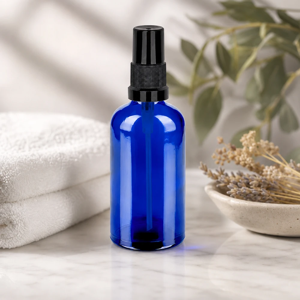 Elegante flacone spray blu da 100 ml - Design STD BlueLine per applicazioni professionali