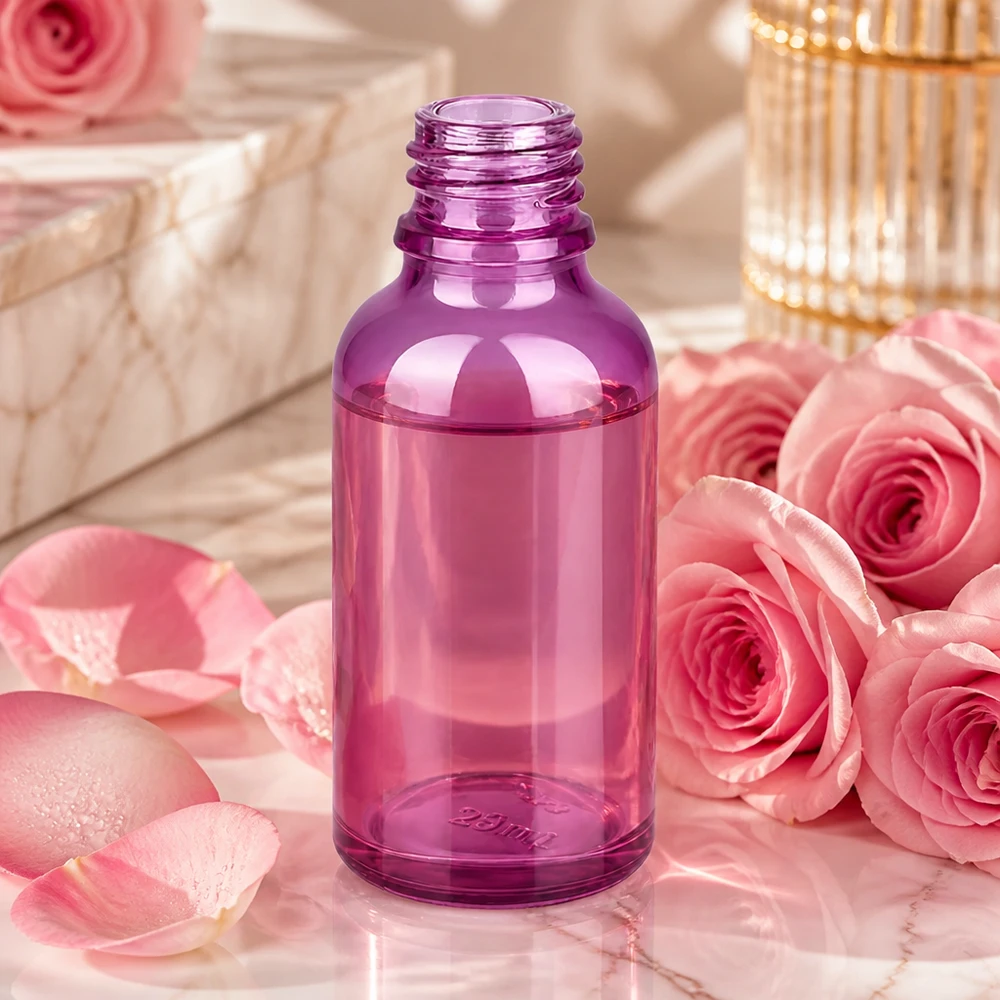 Flacone da 30 ml per farmacia PurpleLine UT18/30 UNiTWIST Flacone PurpleLine da 30 ml dall'elegante design viola, ideale per profumi e prodotti di bellezza