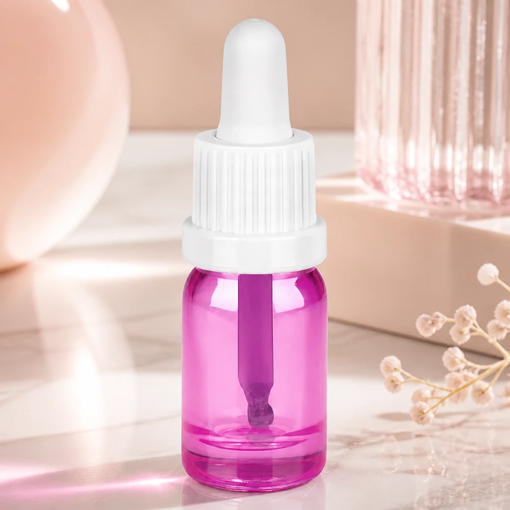 Bottiglia per pipette da 5ml bianco originalità tappo a vite PurpleLine UT18/5 Elegante flacone in vetro PurpleLine da 5 ml con tappo bianco ad alto contrasto per una facile manipolazione