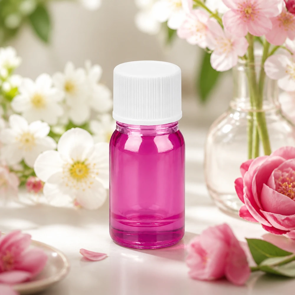 Bottiglia da 5ml con tappo a vite 11mm bianco standard PurpleLine UT18/5 Flacone da 5 ml in vetro viola con protezione UV e tappo bianco per la conservazione sicura di sostanze sensibili alla luce