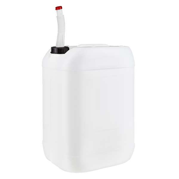Tanica da 25 litri con tubo di uscita flessibile Tanica da 25 litri con tubo di uscita flessibile
