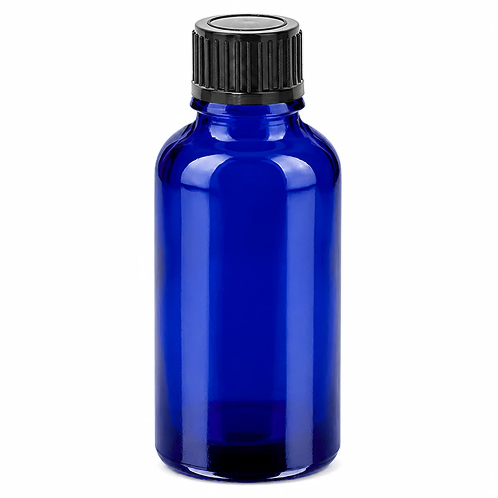 Bottiglia da 30ml 11mm SV nero STD BlueLine UT18/30 Il flacone in vetro blu scuro da 30 ml protegge il contenuto sensibile alla luce dai raggi UV.