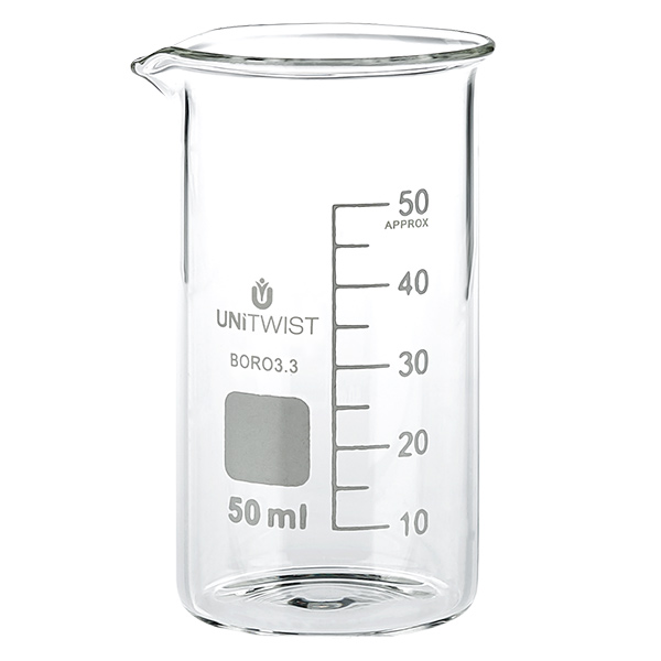 Bicchiere 50ml borosilicato, stampo alto UNITWIST