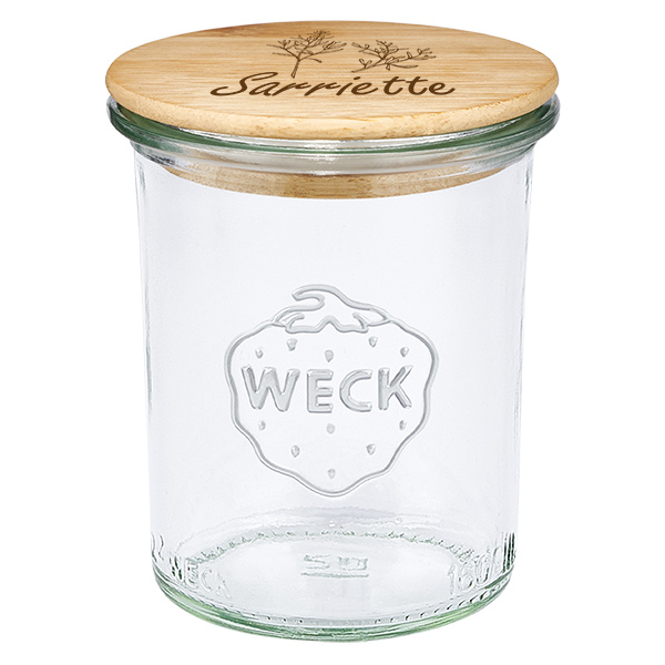 Cassetta in bois "sarriette" con verre WECK plongeant 160m Cassetta in bois "sarriette" con verre WECK plongeant 160m