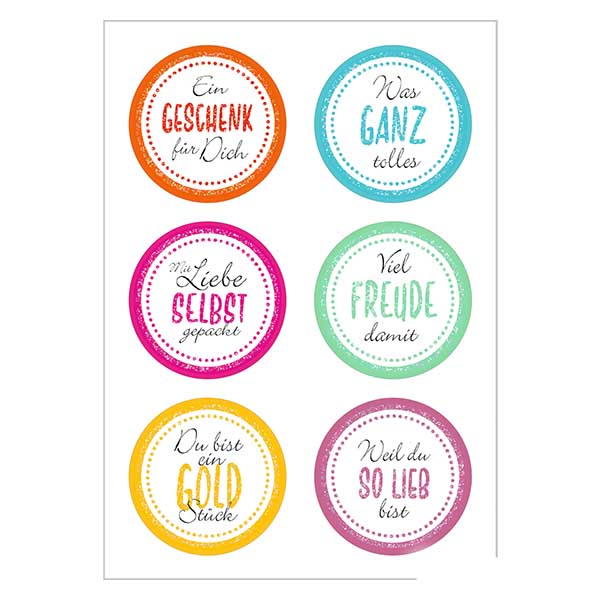 Adesivo "Gioia" (12 adesivi con glitter) ø34mm