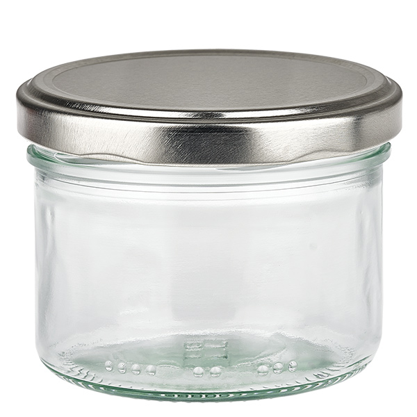 Barattolo cilindrico da 230 ml + coperchio BasicSeal argento UN..