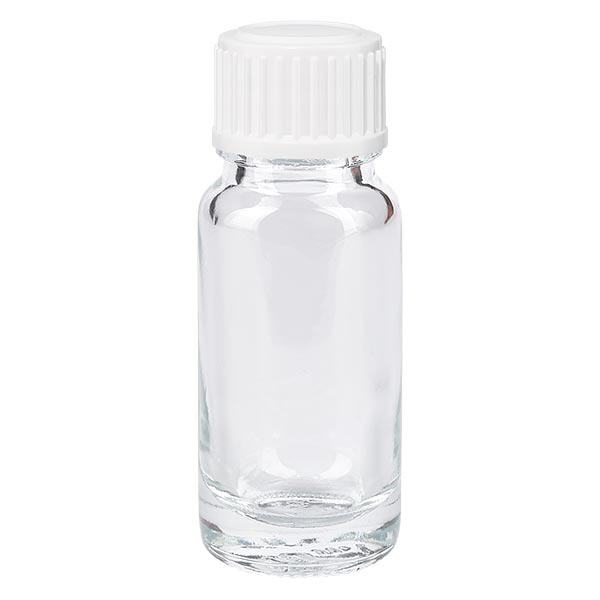 Bottiglia da farmacia trasparente da 10 ml. SV STD bianco/11mm ApoGlas