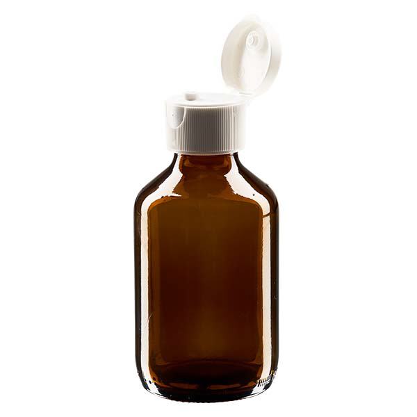 Flacone per medicinali da 150 ml marrone, con tappo flip top ApoGlas Flacone per medicinali da 150 ml marrone, con tappo flip top ApoGlas