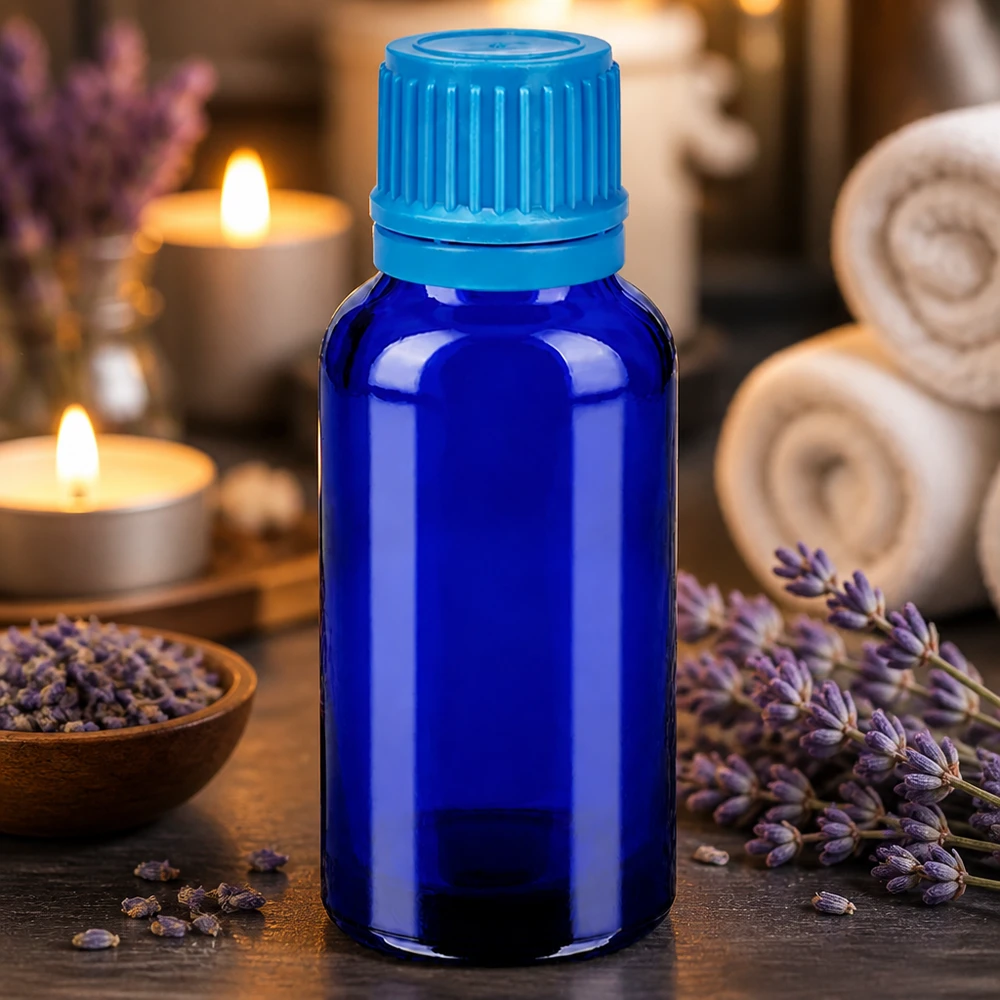 Bottiglia da 30ml 11mm SV blu OV BlueLine UT18/30 Flacone in vetro viola di qualità superiore da 30 ml, di dimensioni ottimali per i viaggi e gli spostamenti.