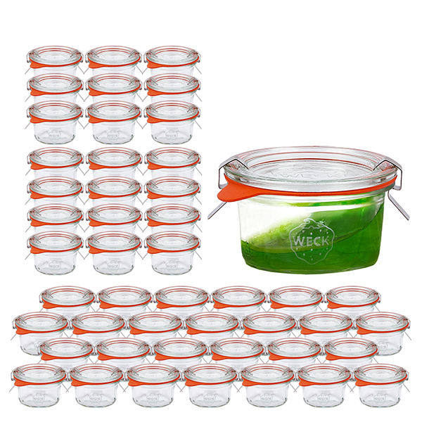 Set di 48 tumbler Weck da 50 ml con 48 coperchi di vetro, 48