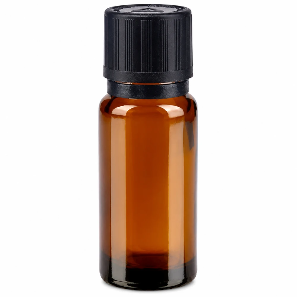 10ml bre. Gocciolatore. OV KiSi Bli nero/1mm ApoGlas Flacone in vetro ambrato da 10 ml con tappo contagocce nero e sigillo di integrità, per uso farmaceutico