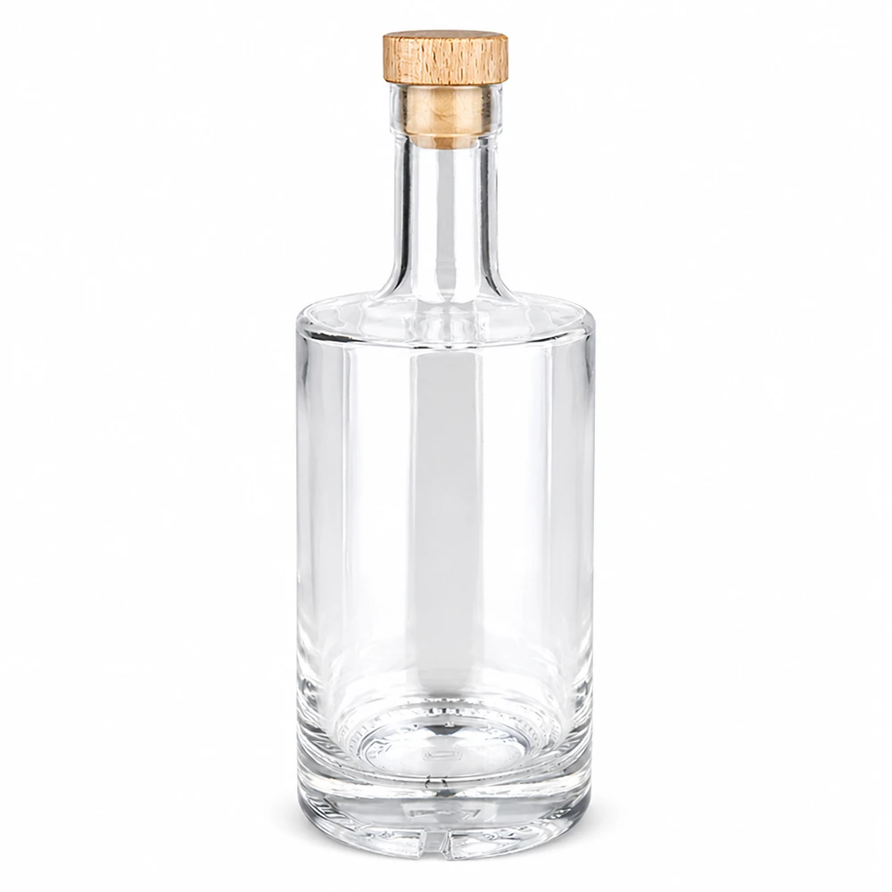 Bottiglia in vetro da 500 ml Nora con tappo in sughero con impugnatura in legno UNiTWIST® Bottiglia in vetro da 500 ml Nora con manico in legno e tappo in sughero UNiTWIST - vuoto in vetro trasparente con tappo in legno e tappo in sughero
