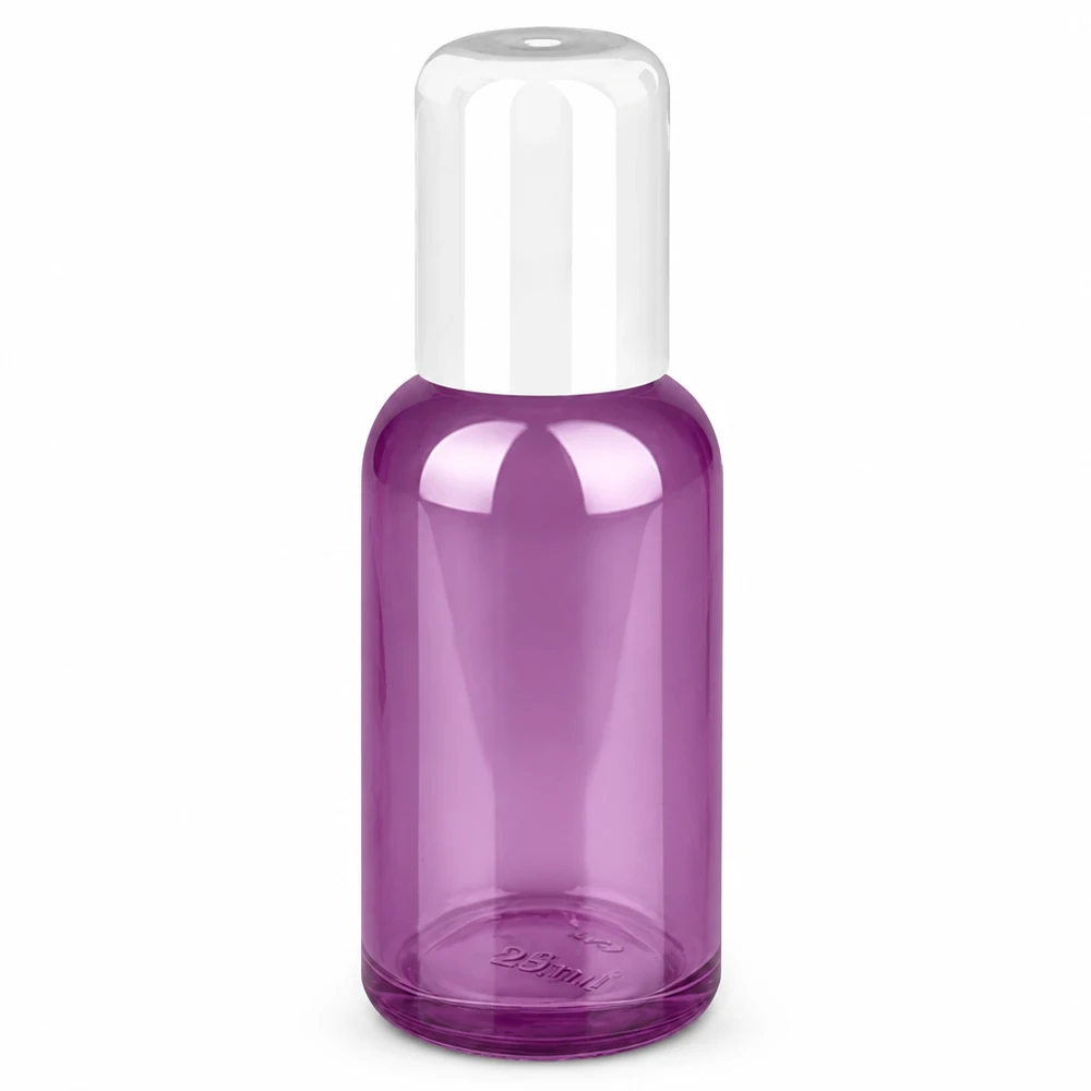 Flacone roll-on da 30 ml bianco standard PurpleLine UT18/30 Flacone roll-on compatto da 30 ml dal design viola con tappo applicatore bianco