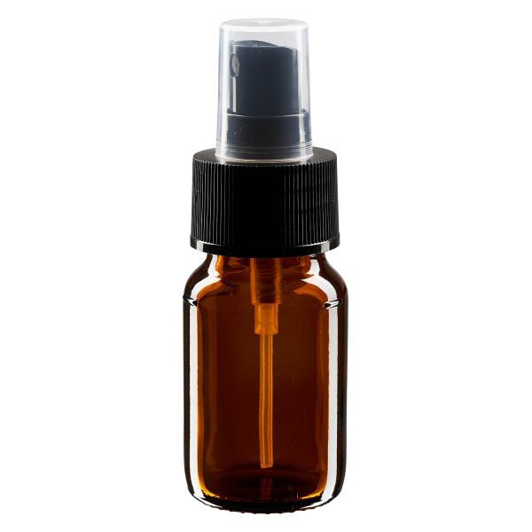 Flacone per medicinali da 30 ml marrone, con atomizzatore a pompa nero ApoGla