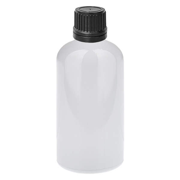 Flacone contagocce da 100 ml, 1 mm, nero, tappo di sicurezza WhiteLine UT18/100
