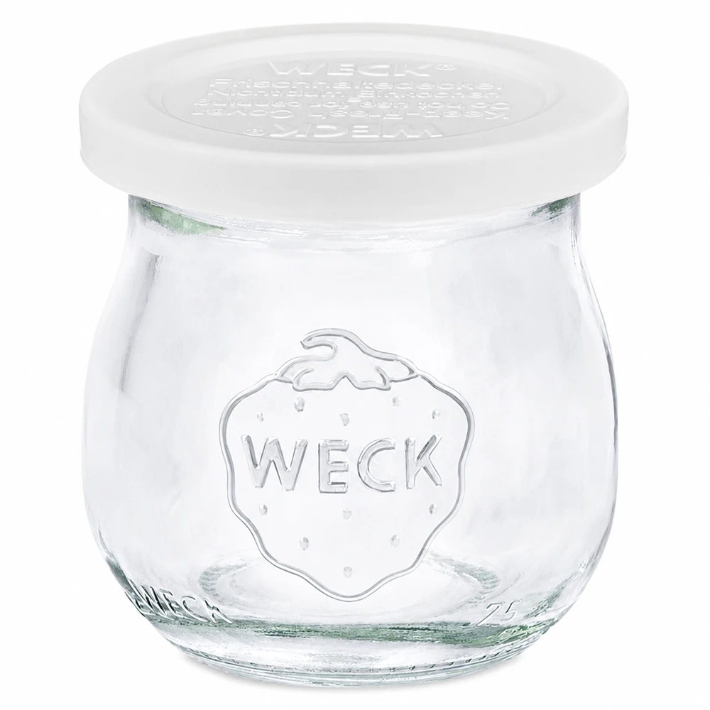 WECK barattolo a tulipano 75ml con coperchio bianco per la freschezza RR40 Barattolo in vetro per marmellate e conserve