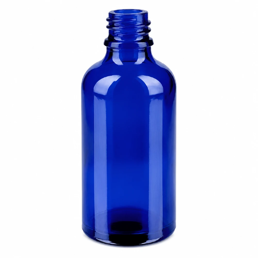 Flacone spray da 50 ml bianco/tr. STD BlueLine UT18/50 Pratico flacone spray in vetro da 50 ml, di colore blu, ideale per i viaggi e gli spostamenti
