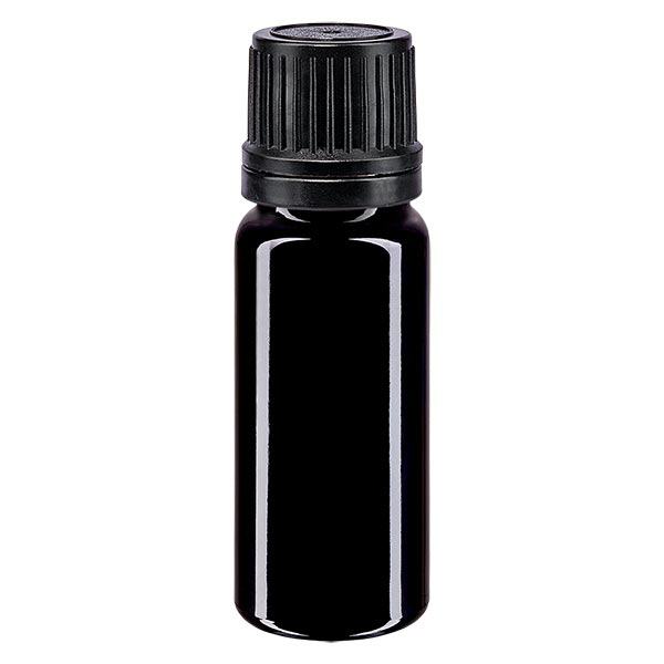 Flacone da farmacia viol. 10ml tappo a vite nero a chiusura ermetica. OV