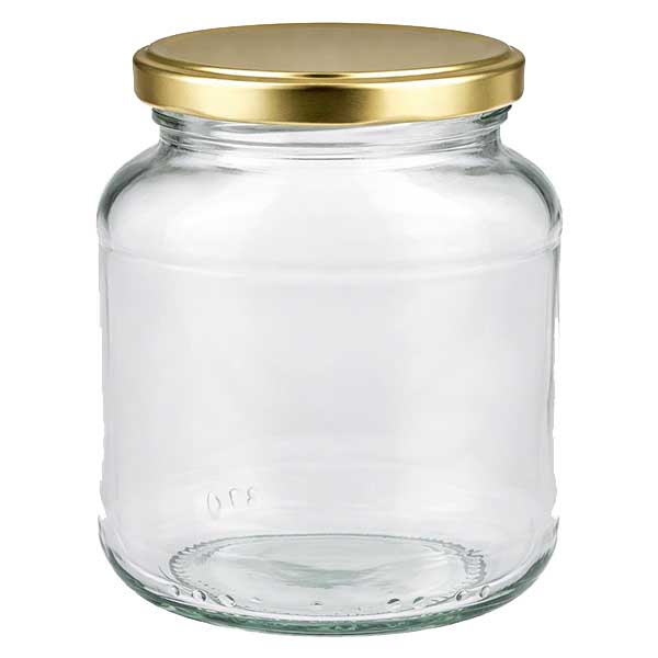 Vasetto ovale da 370 ml con coperchio BasicSeal oro UNiTWIST