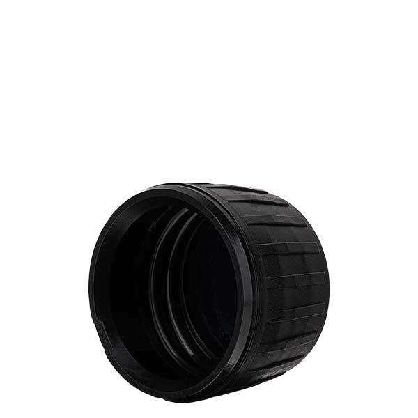 Tappo a vite nero per bottiglie d'acqua viola.