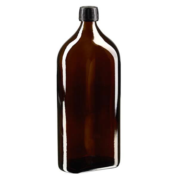 1000 ml Meplat tappo a vite marrone con disco EPE antimanomissione 1000 ml Meplat tappo a vite marrone con disco EPE antimanomissione