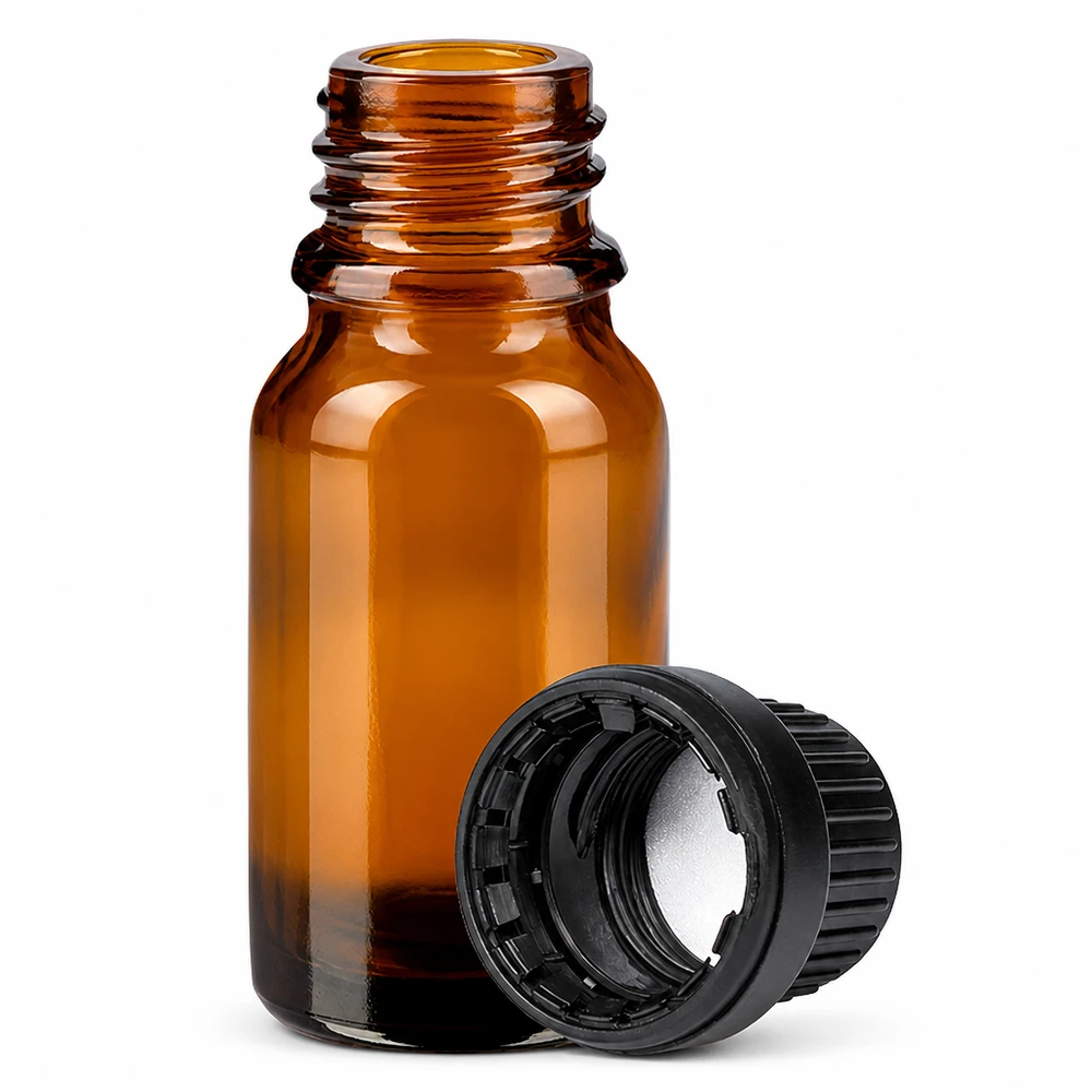 Bottiglia da 10ml 11mm SV nero OV BrownLine UT18/10 Flacone da 10 ml in vetro ambrato UT18/10 con SV nero OV per applicazioni farmaceutiche e di laboratorio