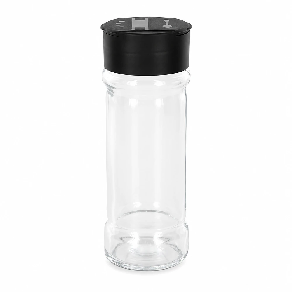 Barattolo per sale/spezie 100ml con doppio shaker nero Barattolo per sale/spezie 100ml con doppio shaker nero