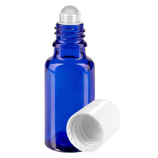 Flacone roll-on blu da 20ml STD bianco ApoGlas Flacone roll-on blu da 20ml STD bianco ApoGlas