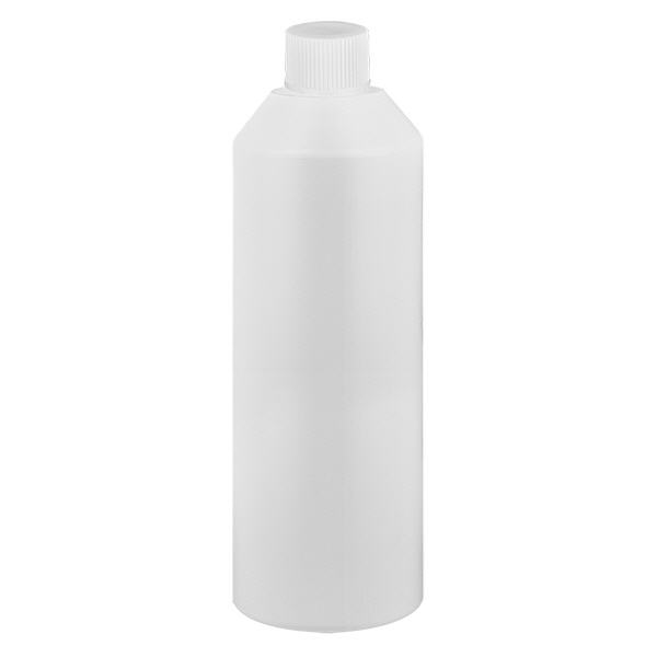 Flacone farmaceutico HDPE 250ml bianco, con tappo bianco SV