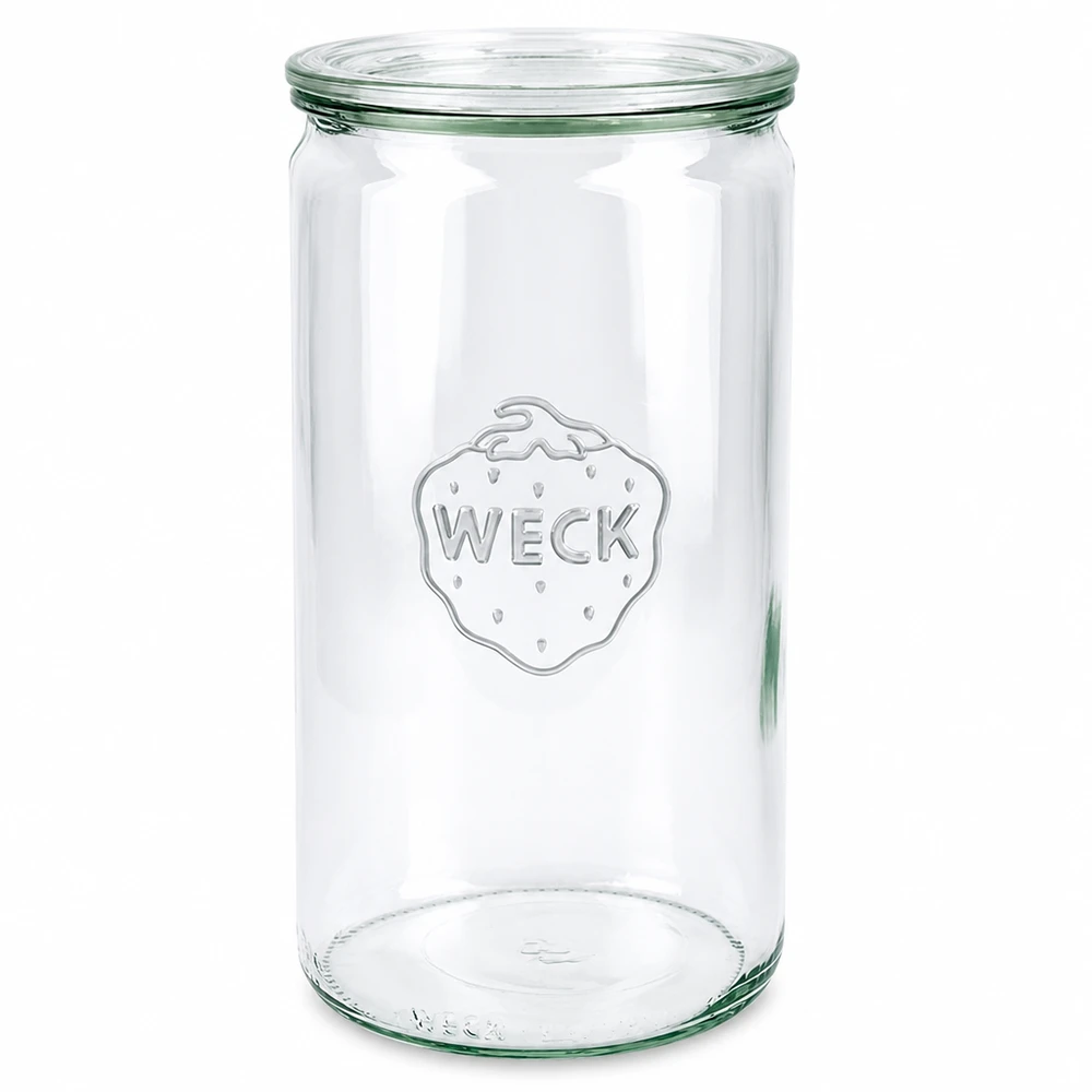 Vaso cilindrico da 1590 ml con coperchio in vetro WECK RR100 Barattolo cilindrico WECK 1590ml con coperchio in vetro RR100 barattolo per conserve trasparente vuoto barattolo per conserve