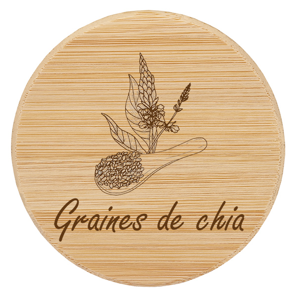 Coppia in bois "Graines de chia" per WECK RR100