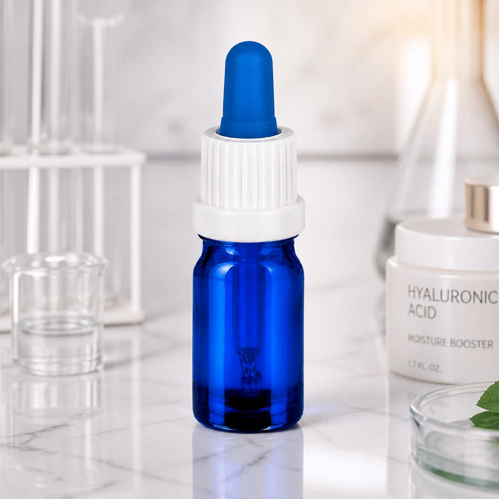 Bottiglia per pipette da 5ml bianco/blu OV BlueLine UT18/5 Pratico flacone per pipette da 5 ml con tappo bianco antiscivolo per una facile manipolazione