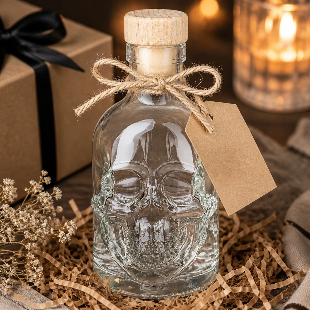 Bottiglia in vetro da 200 ml Jack con tappo in sughero con impugnatura in legno UNiTWIST®