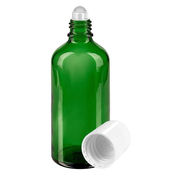 Flacone roll-on verde da 100ml STD bianco ApoGlas