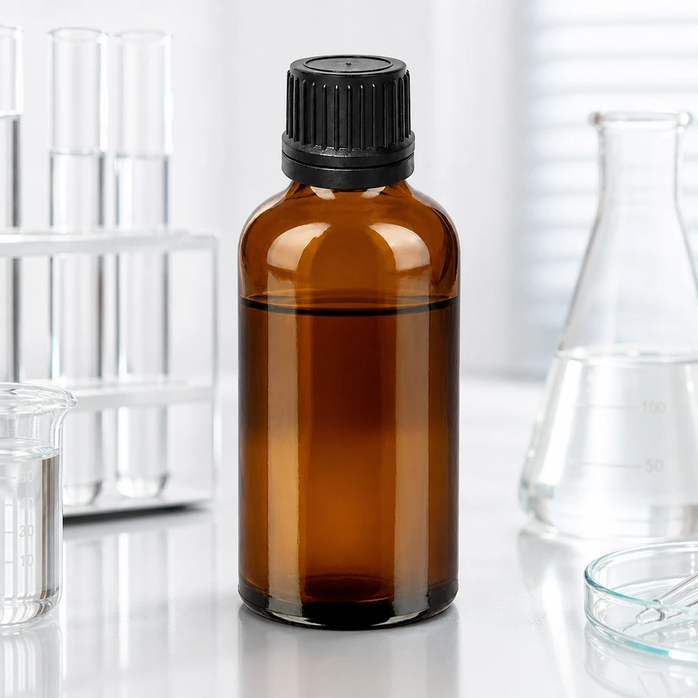 Flacone contagocce da 50 ml 1mm nero OV BrownLine UT18/50 Flacone farmaceutico contagocce 50ml marrone - protezione ottimale dalla luce per le sostanze sensibili
