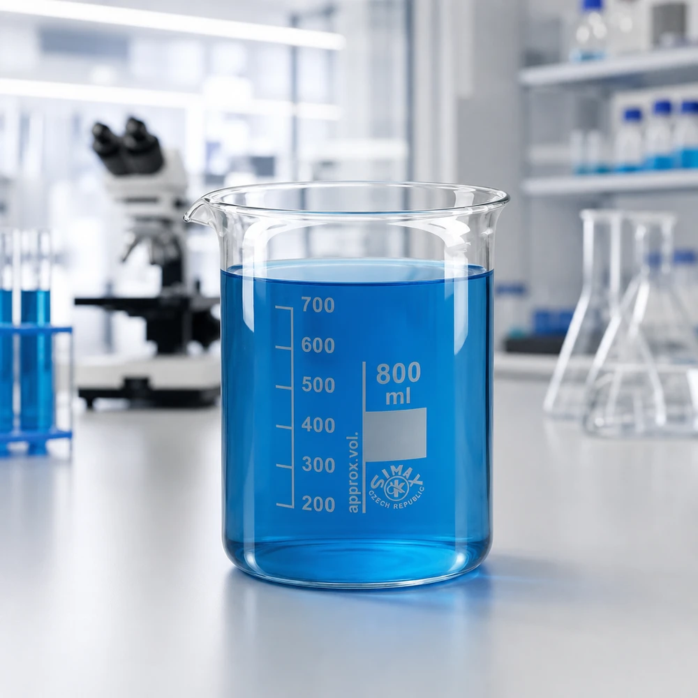 Bicchiere 800ml a basso stampo in vetro borosilicato per applicazioni di laboratorio ed esperimenti chimici