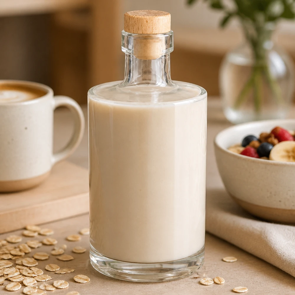 Bottiglia in vetro da 350 ml Galileo con tappo in sughero con impugnatura in legno UNiTWIST®
