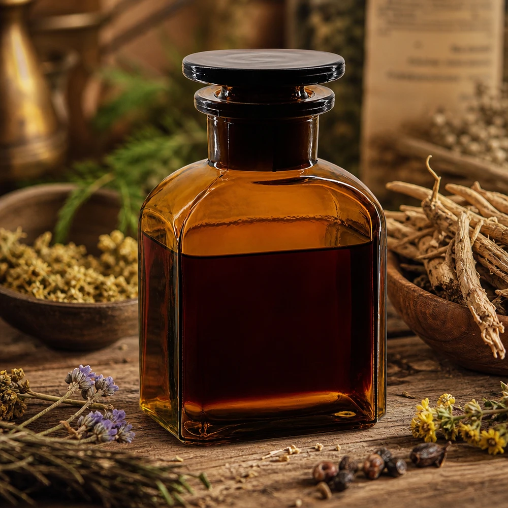 Bottiglia quadrata 150ml marrone a collo largo, con tappo in vetro Flacone da farmacia da 150 ml, quadrato, in vetro ambrato, con collo largo e tappo in vetro, per oli essenziali
