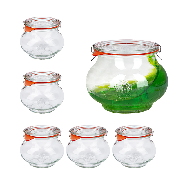 Set di 6 vasetti decorativi Weck da 220 ml, tumbler da 1/4 di litro w