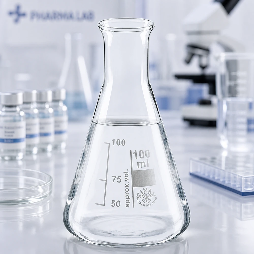 Beuta compatta da 100 ml con collo stretto ideale per piccole quantità di campioni