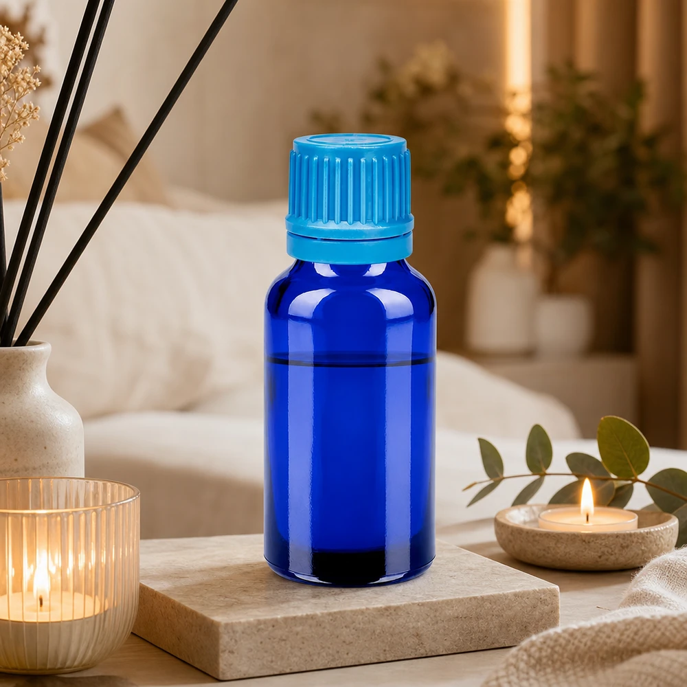 Bottiglia da 20ml 11mm SV blu OV BlueLine UT18/20 Flacone BlueLine professionale da 20 ml con tappo turchese antimanomissione per una conservazione sicura