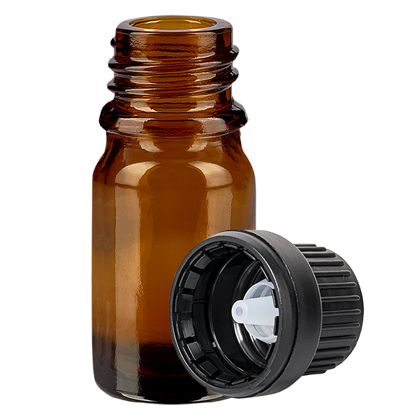 Flacone contagocce da 5 ml 2 mm nero OV BrownLine UT18/5