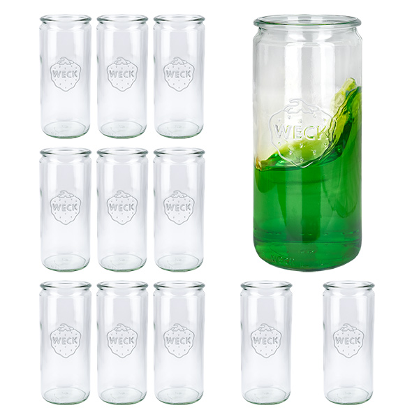 Set di 12 bicchieri Weck 1040ml in vetro cilindrico Set di 12 bicchieri Weck 1040ml in vetro cilindrico
